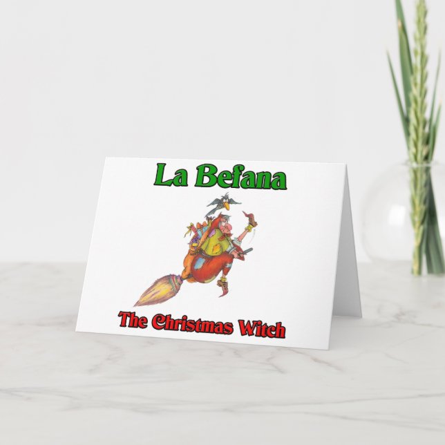 La Befana, julklappen.. Helgkort (Framsida)