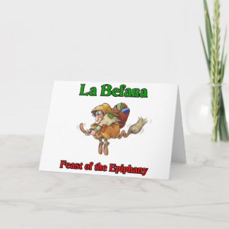 La Befana (julklappning) Epiphany-festen. Helgkort