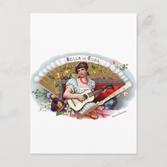 La Bella de Cuba Vintage Cubano Vykort (Framsida)