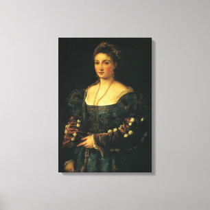 La Bella, hertiginnan Urbino av titian Canvastryck