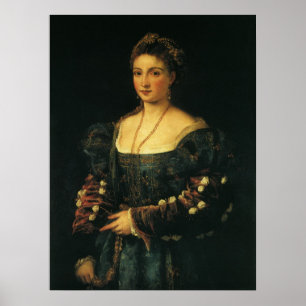 La Bella, hertiginnan Urbino av titian Poster