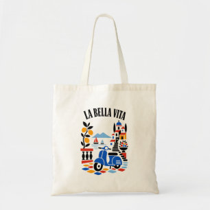 La Bella Vita Italienska Amalfi Coast Vintage Tote Tygkasse