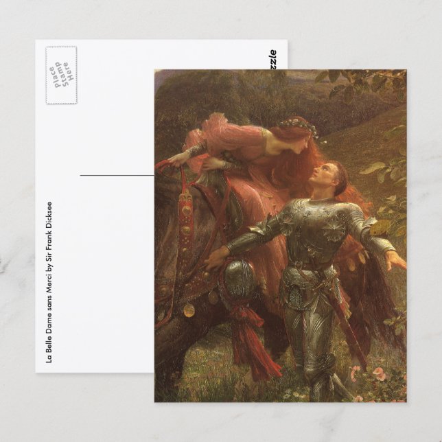La Belle Dame sans Merci av Herr Frank Dicksee Vykort (Fram/baksida)