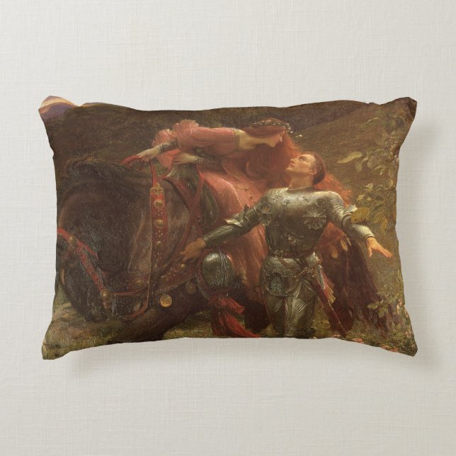La Belle Dame sans Merci av Sir Frank Dicksee Prydnadskudde (Framsidan)