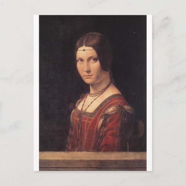 La Belle Ferronniere av Leonardo Da Vinci Vykort (Framsida)