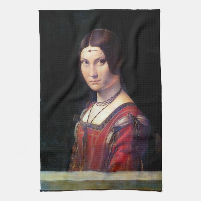 La Belle Ferronniere, Leonardo da Vinci Kökshandduk (Vertikal)