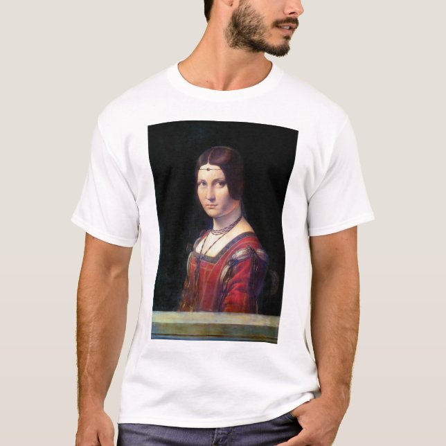 La Belle Ferronniere, Leonardo da Vinci T Shirt (Framsida)