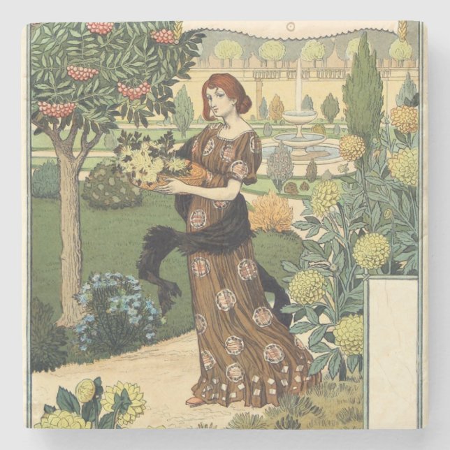 La Belle Jardiniere - Septembre - Eugene Grasset Stenunderlägg (Framsidan)