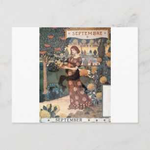 La Belle Jardiniere - Septembre - Eugène Grasset Vykort