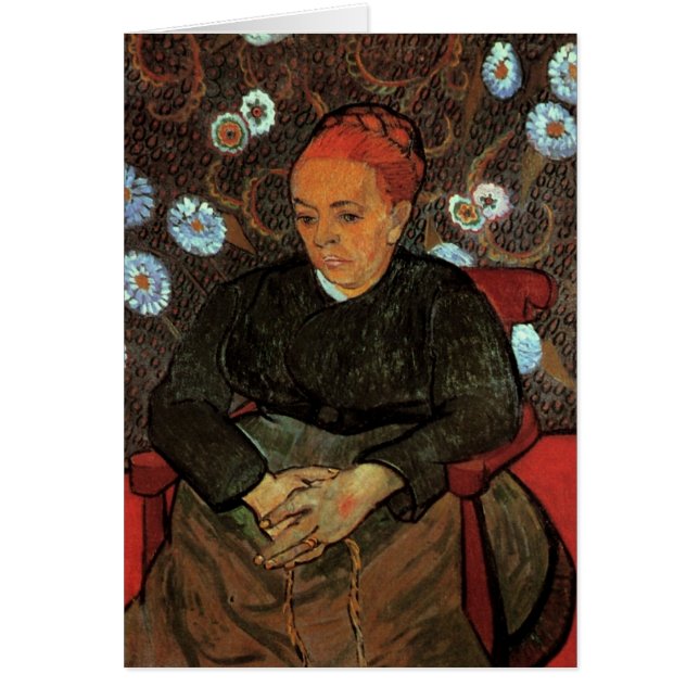 La Berceuse (Augustine Roulin) av Vincent van Gogh Hälsningskort (Framsidan)