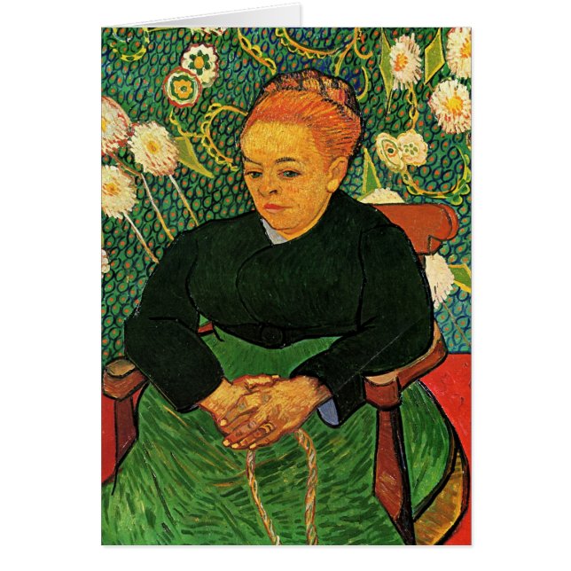 La Berceuse (Augustine Roulin) av Vincent van Gogh Hälsningskort (Framsidan)