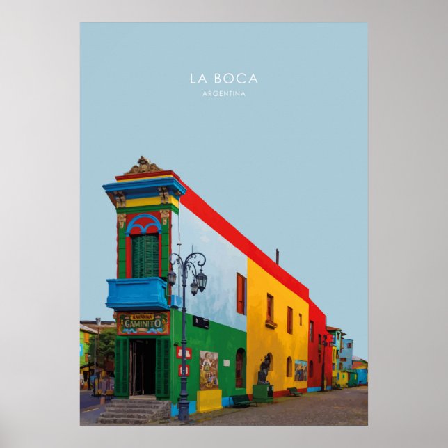 La Boca, Argentina Travel Artwork Poster (Framsidan)