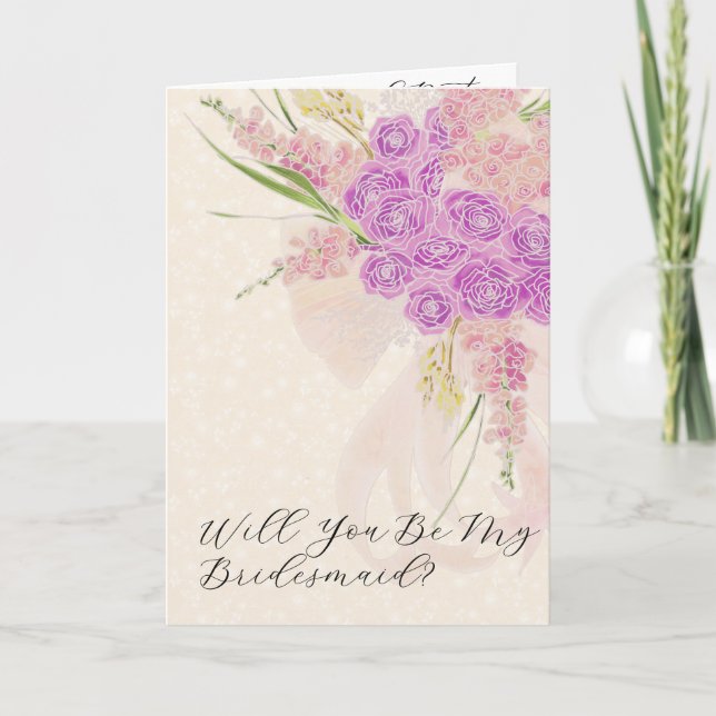 La Boca Golden Bow och Bouquet Vill du vara min… Kort (Framsida)