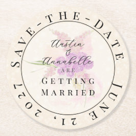 La Boca Golden Sheer Bow Bouquet Save-the-Date  Underlägg Papper Rund