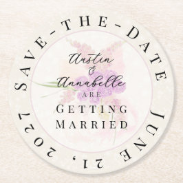 La Boca Golden Sheer Bow Bouquet Save-the-Date  Underlägg Papper Rund