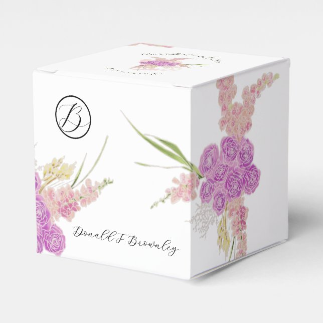 La Boca Rosa båge Bouquet Favor Box Presentaskar (Framsidan Sidan)