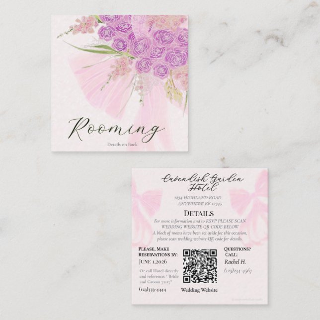 La Boca Vendretti rosa genomskinlig båge Bouquet R Tilläggskort (Fram/baksida)