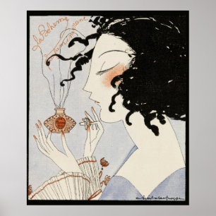 LA BOHEME,DAM MED PARFYMFLASKA ART DECO SKÖNhet Poster