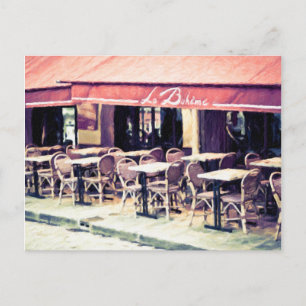 La Boheme Paris Café Postkort Vykort