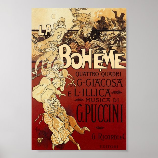 La Boheme poster av Hohenstein (Framsidan)