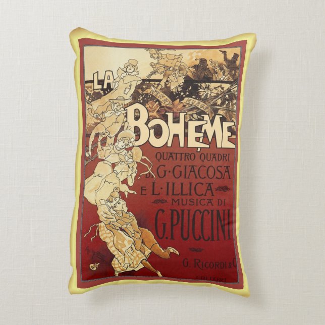 La Boheme ~ Puccini Opera ~ Paris Bohemian Life ~ Prydnadskudde (Baksidan(Vertikal))