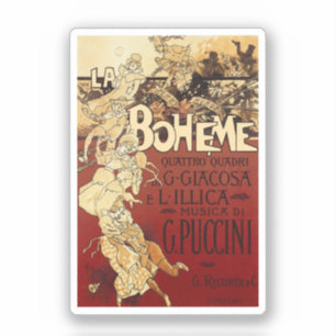 La Bohème - vintage 1896 poster Klistermärken