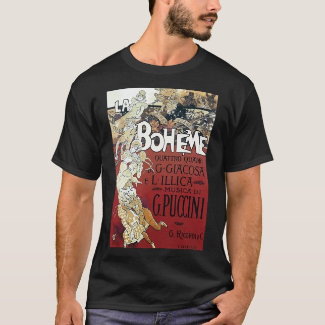 La Boheme Vintage affisch T Shirt (Framsida)