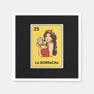 La Borracha Mexican Lottery Bingo Card Player Pappersservett