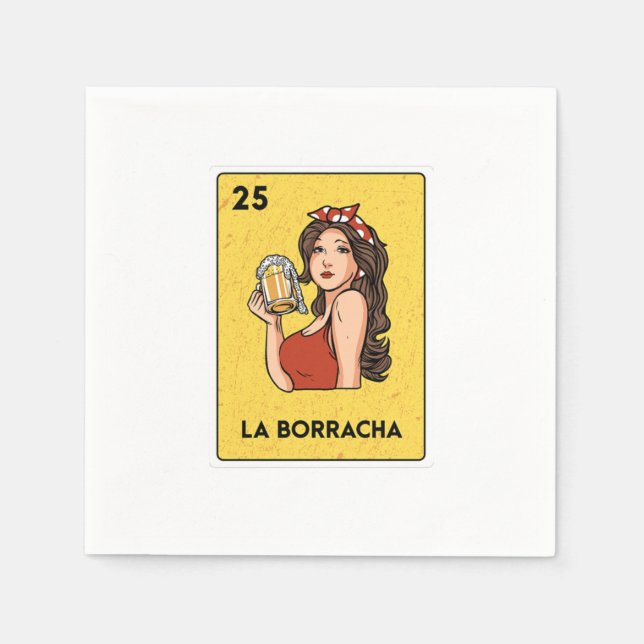 La Borracha Mexican Lottery Bingo Card Player Pappersservett (Framsidan)