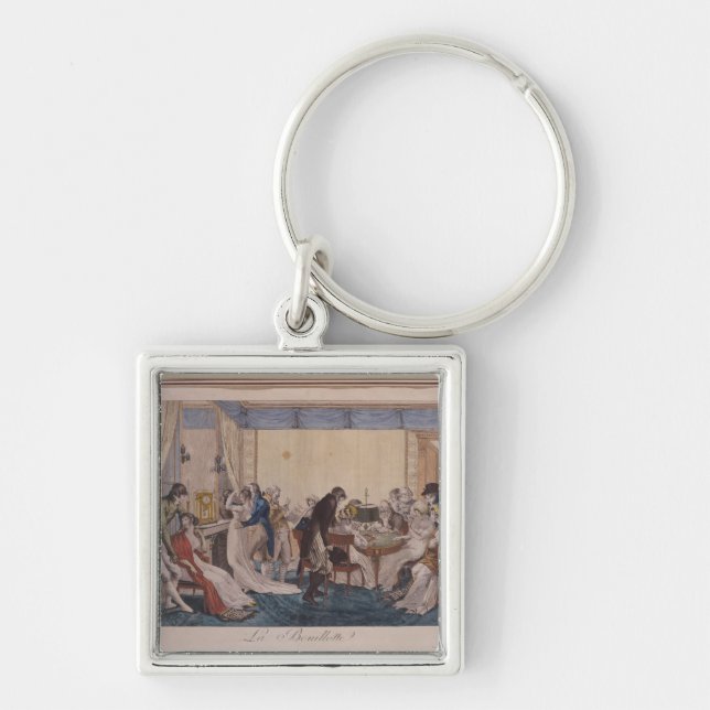 La Bouillotte, 1798 Fyrkantig Silverfärgad Nyckelring (Framsidan)