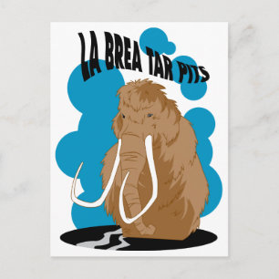 La Brea tar Pits Mammoth Vykort
