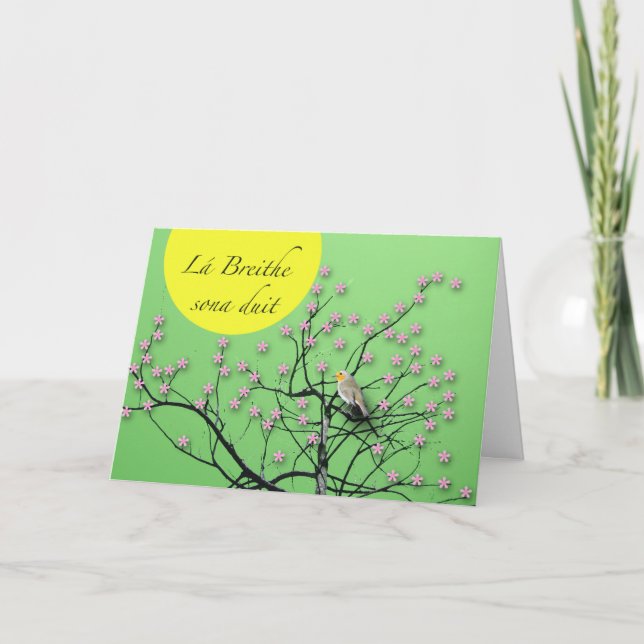 Lá Breithe sona duit Irish Birthday med Robin Kort (Framsida)