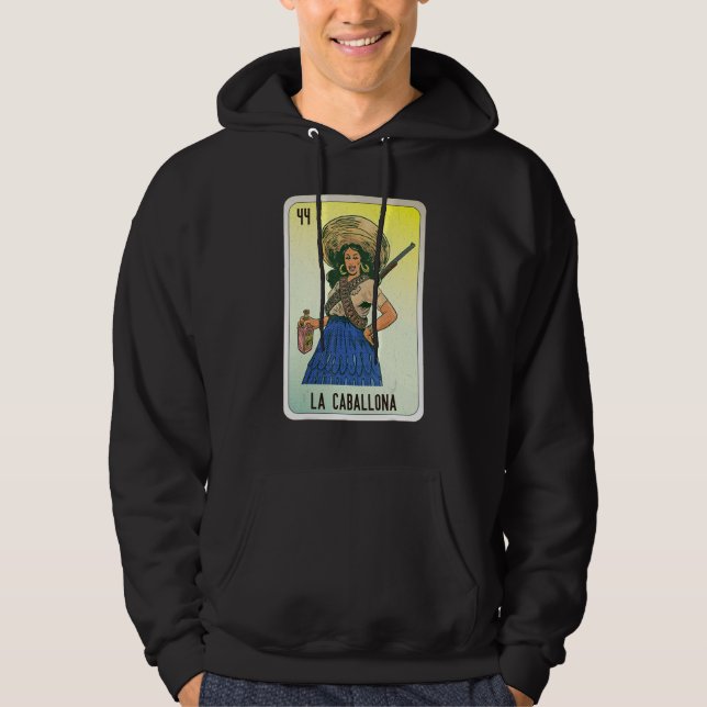 La Caballona Mexican Slang Lottery Bingo Cards Hoodie (Framsida)