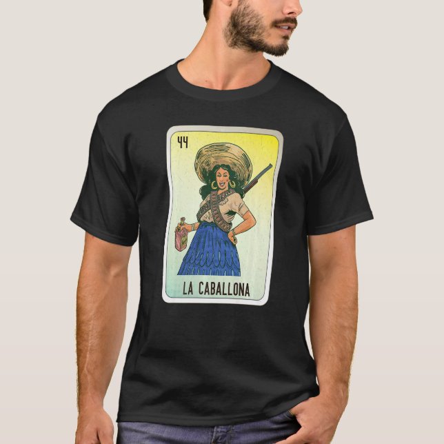 La Caballona Mexican Slang Lottery Bingo Cards   T Shirt (Framsida)