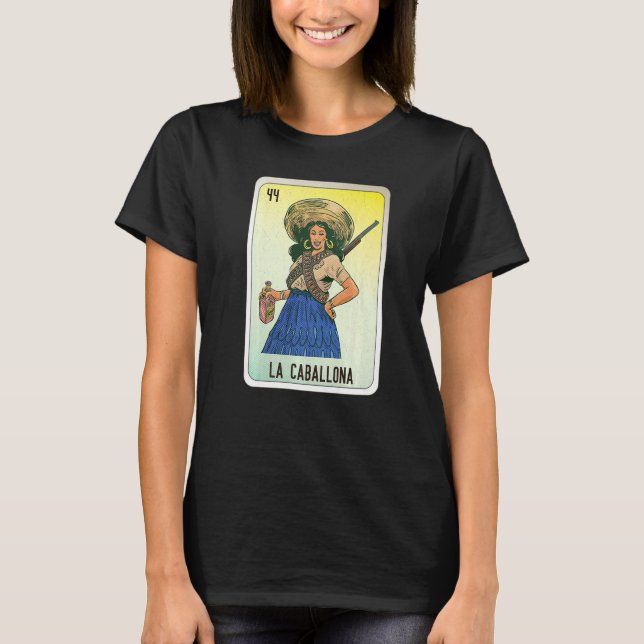 La Caballona Mexican Slang Lottery Bingo Cards   T Shirt (Framsida)