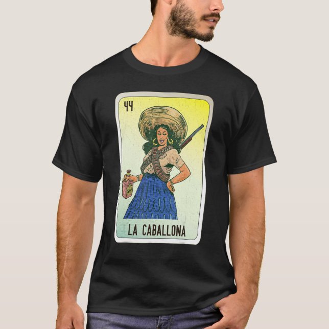 La Caballona Mexican Slang Lottery Bingo Cards T Shirt (Framsida)