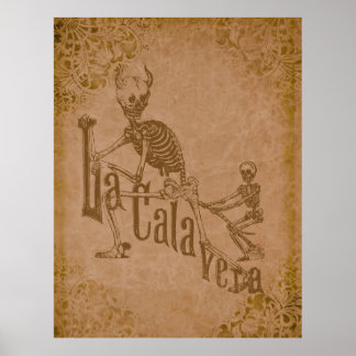 La Calavera av Jose Posada (grunge tan) Poster