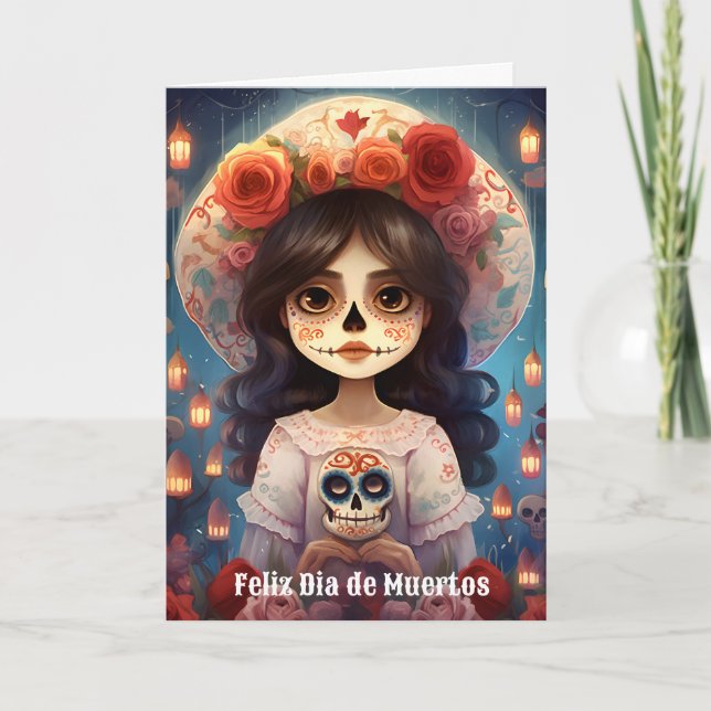 🌹 La Calavera Catrina: Blommar av 🌹 Helgkort (Framsida)