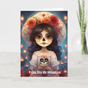 🌹 La Calavera Catrina: Blommar av 🌹 Helgkort