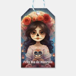 🌹 La Calavera Catrina: Blommar av 🌹 Presentetikett