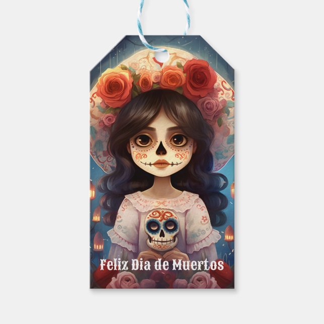 🌹 La Calavera Catrina: Blommar av 🌹 Presentetikett (Framsidan)