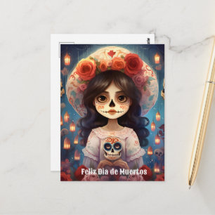 🌹 La Calavera Catrina: Blommar av 🌹 Vykort