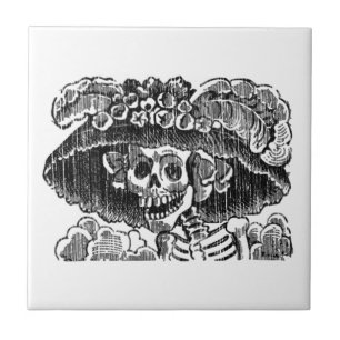 La Calavera Catrina Kakelplatta
