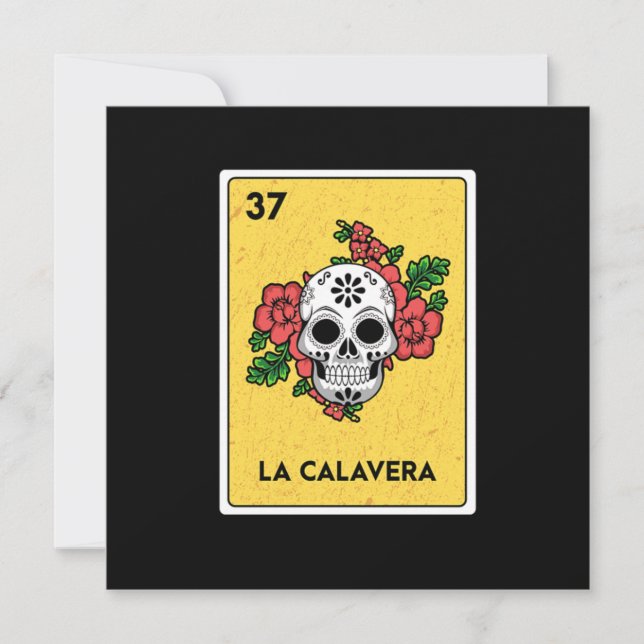 La Calavera Mexican Lottery Bingo Gamer Card Inbjudningar (Framsida)
