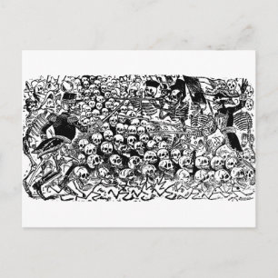 La Calavera Revuelta av José Guadalupe Posada Vykort