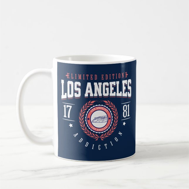 LA California City Traveler Sports Stil Navy Kaffemugg (Vänster)