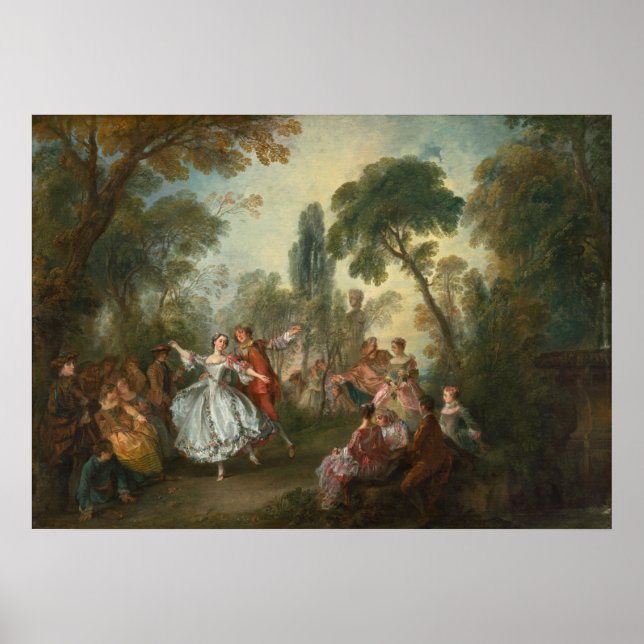 La Camargo Dancing - Nicolas Lancret Fine Art Poster (Framsidan)