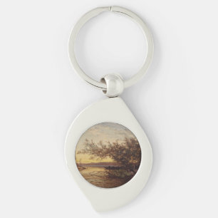 La Camargue, Coucher De Soleil - Félix Ziem Swirl Silverfärgad Nyckelring