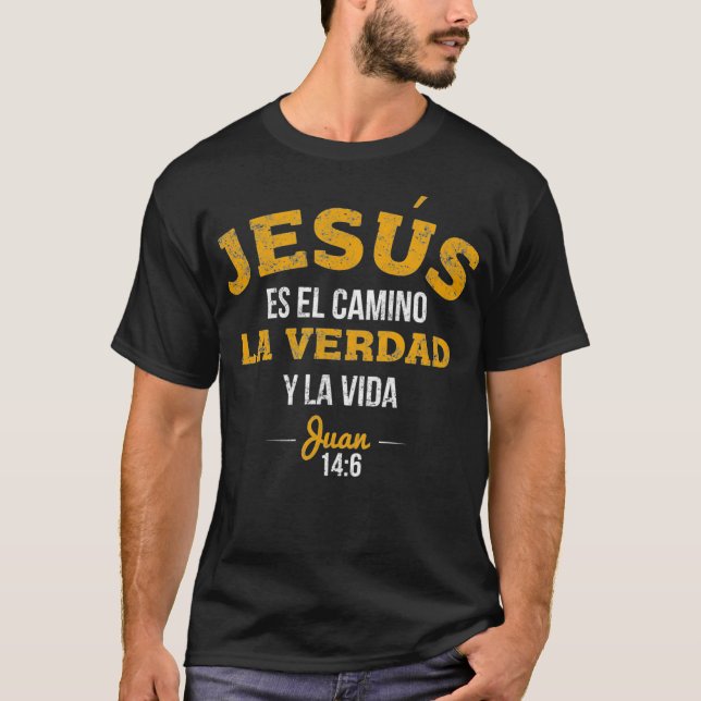 La Camisa de Jesus en Espanol  Christian Spanish  T Shirt (Framsida)