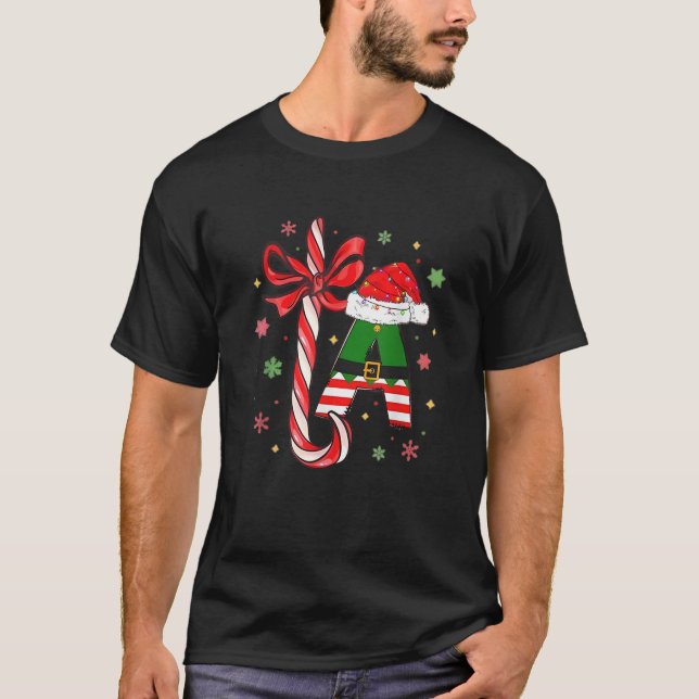 La Candy Cane Santa Hat Funny Christmas 2024 Tis T T Shirt (Framsida)